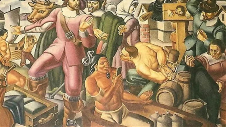 En este cuadro aparece un hombre con un iPhone, lo único extraño es que se pintó en 1937